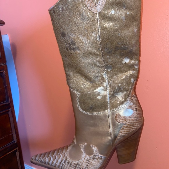 Para Raio Gold Leather cowboy boots. Size 10. Brand new never been worn. - Picture 5 of 7